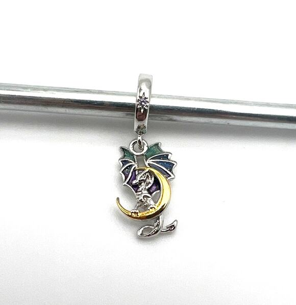 Independent Jewelry - New Dragon & Crescent Moon Charm for European Bracelet